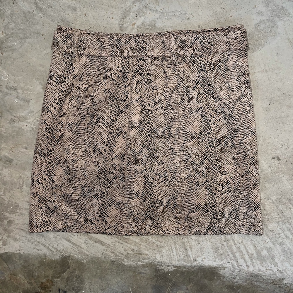 Snake Print Skirt with Removable Belt